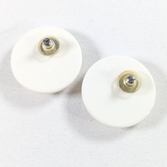 Chunky 1980s Nautical red stripe brooch and earring set - Picture 3 of 10